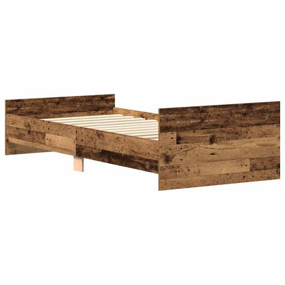 Bed Frame without Mattress Old Wood 100x200 cm Engineered Wood
