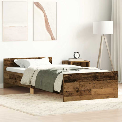 Bed Frame without Mattress Old Wood 100x200 cm Engineered Wood