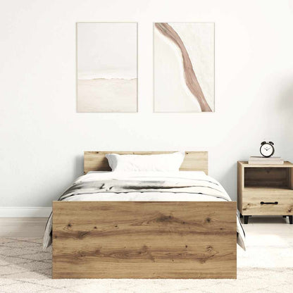 Bed Frame without Mattress Artisan Oak 90x190 cm Single Engineered Wood