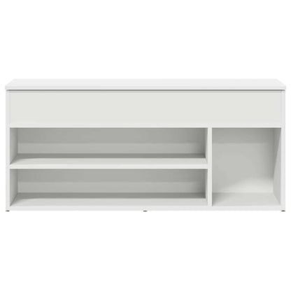 Shoe Bench White 102x30.5x45 cm Engineered Wood