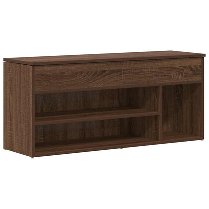 Shoe Bench Brown Oak 102x30.5x45 cm Engineered Wood