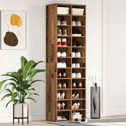 Shoe Cabinet Old Wood 54x34x183 cm Engineered Wood