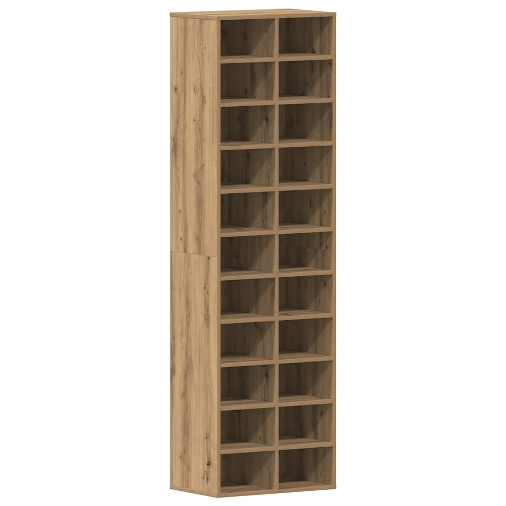 Shoe Cabinet Artisan Oak 54x34x183 cm Engineered Wood