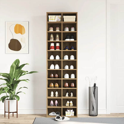 Shoe Cabinet Artisan Oak 54x34x183 cm Engineered Wood