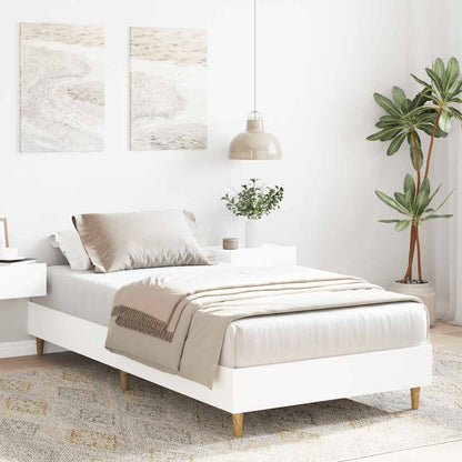 Bed Frame No Mattress White 100x200 cm Engineered Wood