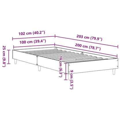 Bed Frame No Mattress White 100x200 cm Engineered Wood