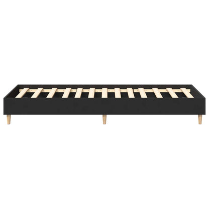 Bed Frame No Mattress Black 100x200 cm Engineered Wood