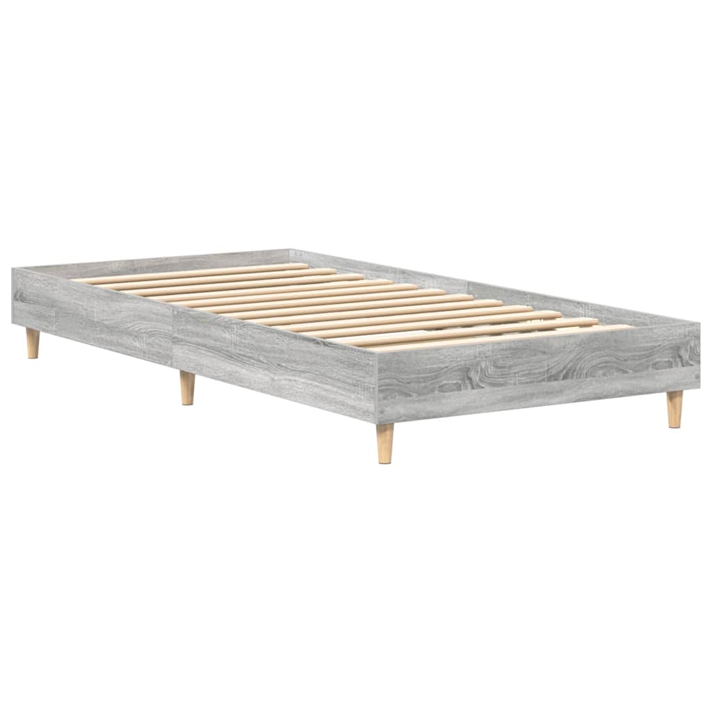 Bed Frame No Mattress Grey Sonoma 100x200 cm Engineered Wood