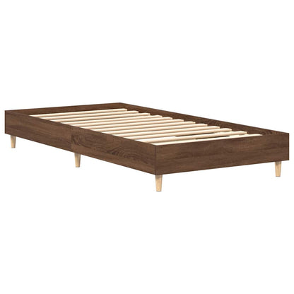 Bed Frame No Mattress Brown Oak 100x200 cm Engineered Wood