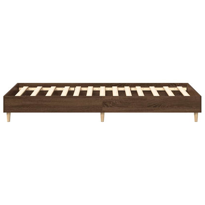 Bed Frame No Mattress Brown Oak 100x200 cm Engineered Wood