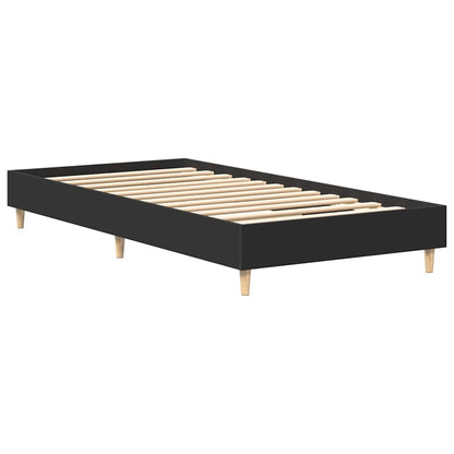 Bed Frame No Mattress Black 90x200 cm Engineered Wood