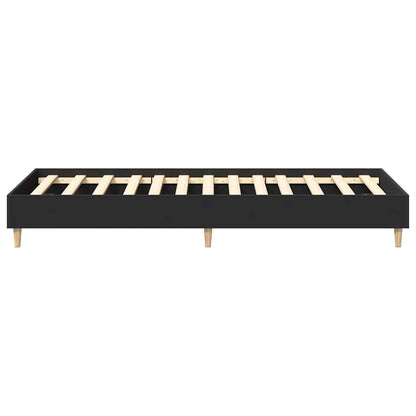 Bed Frame No Mattress Black 90x200 cm Engineered Wood