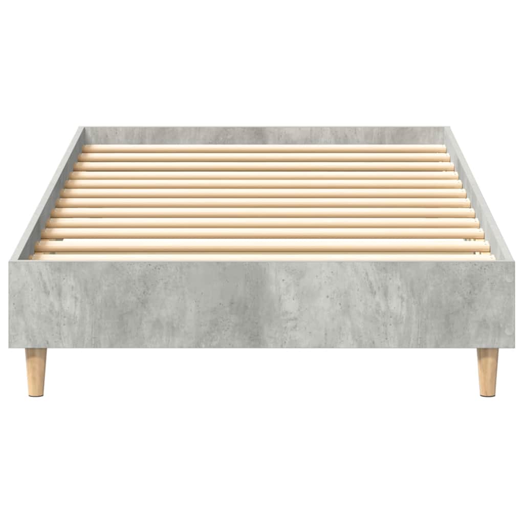 Bed Frame No Mattress Concrete Grey 90x190 cm Single Engineered Wood