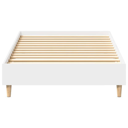 Bed Frame No Mattress White 75x190 cm Small Single Engineered Wood