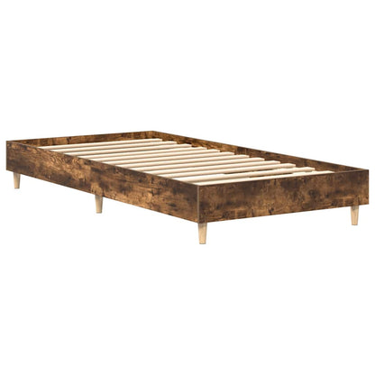 Bed Frame No Mattress Smoked Oak 75x190 cm Small Single Engineered Wood
