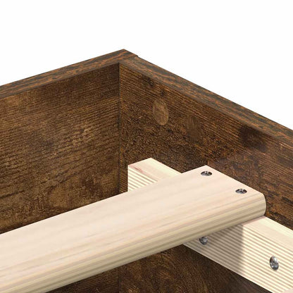 Bed Frame No Mattress Smoked Oak 75x190 cm Small Single Engineered Wood