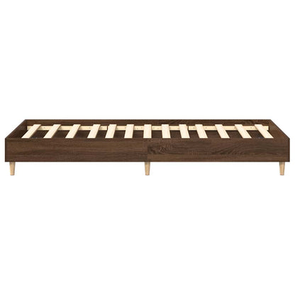 Bed Frame No Mattress Brown Oak 75x190 cm Small Single Engineered Wood