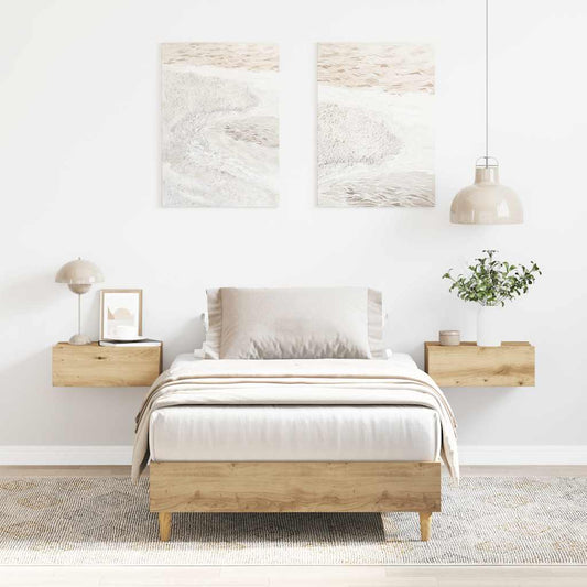 Bed Frame No Mattress Artisan Oak 75x190 cm Small Single Engineered Wood