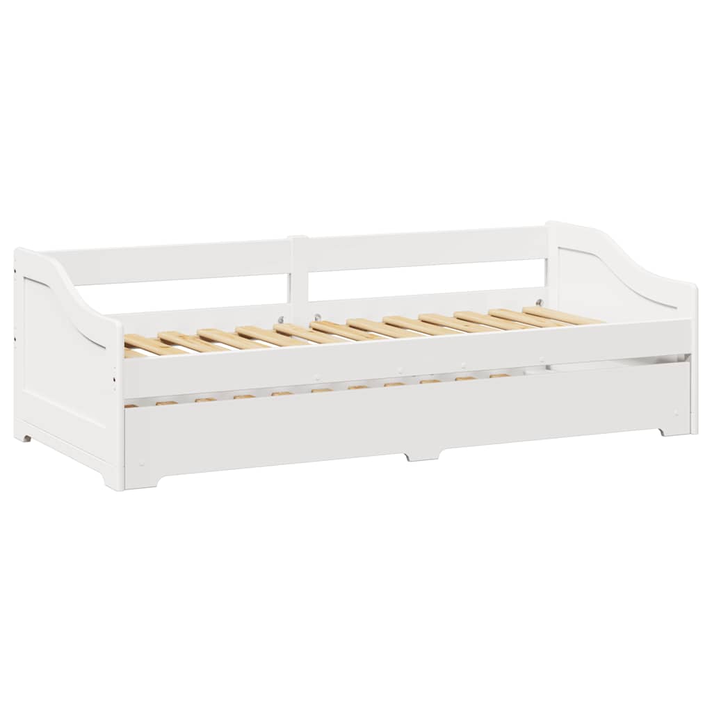 Daybed with Trundle without Mattress IRUN White 90x200 cm