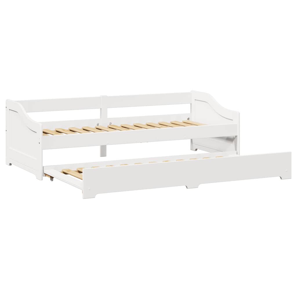 Daybed with Trundle without Mattress IRUN White 90x200 cm