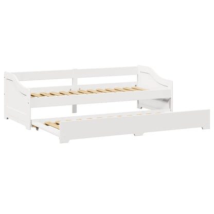 Daybed with Trundle without Mattress IRUN White 90x200 cm