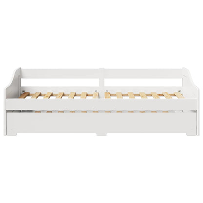 Daybed with Trundle without Mattress IRUN White 90x200 cm