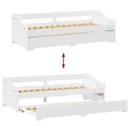 Daybed with Trundle without Mattress IRUN White 90x200 cm