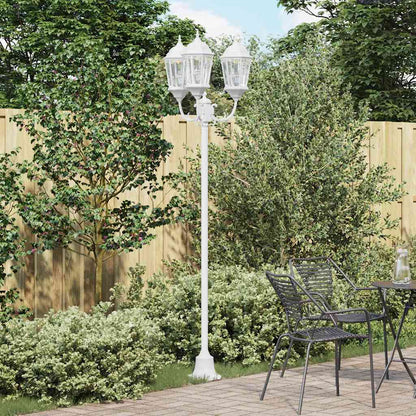 Garden Light Post White Aluminium and Glass