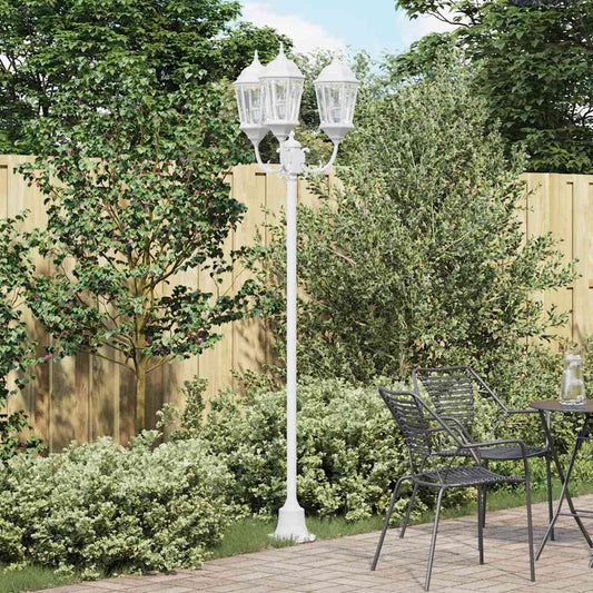 Garden Light Post White Aluminium and Glass