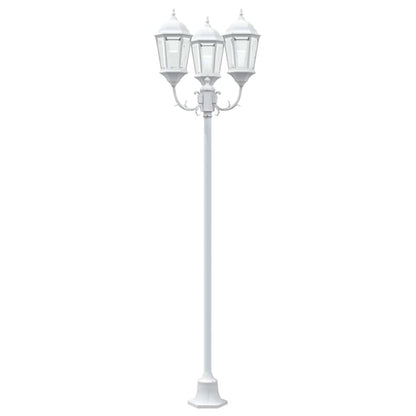 Garden Light Post White Aluminium and Glass