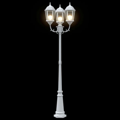 Garden Light Post White Aluminium and Glass