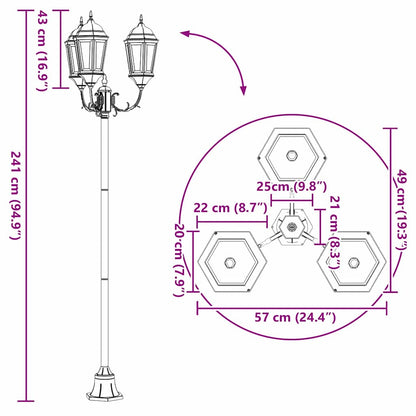 Garden Light Post White Aluminium and Glass