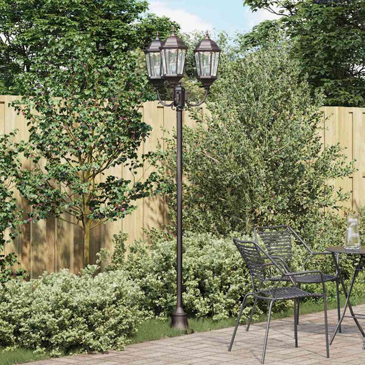 Garden Light Post Bronze Aluminium and Glass