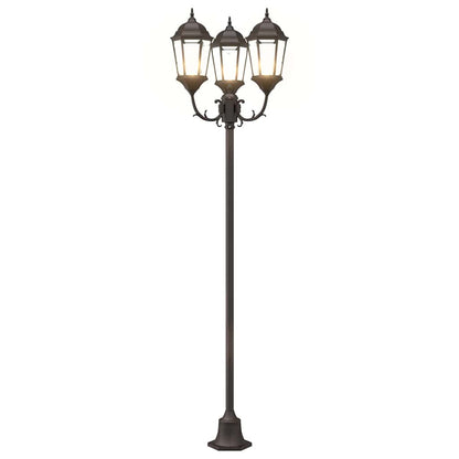 Garden Light Post Bronze Aluminium and Glass