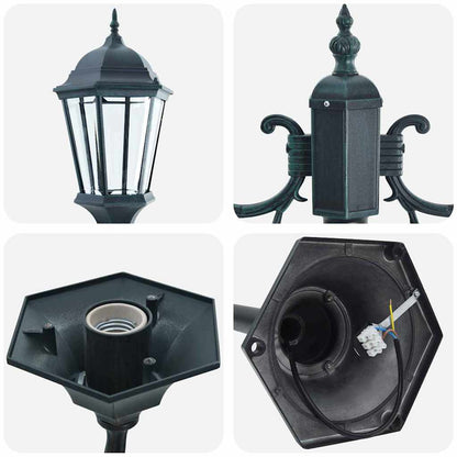 Garden Light Post Dark Green Aluminium and Glass