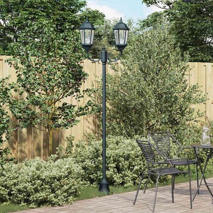 Garden Light Post Dark Green Aluminium and Glass