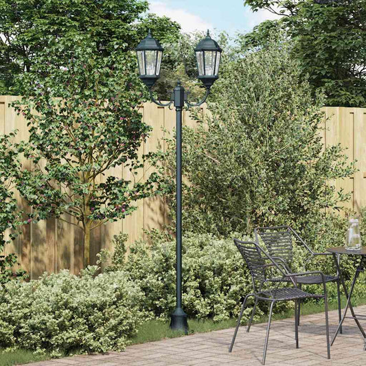 Garden Light Post Dark Green Aluminium and Glass