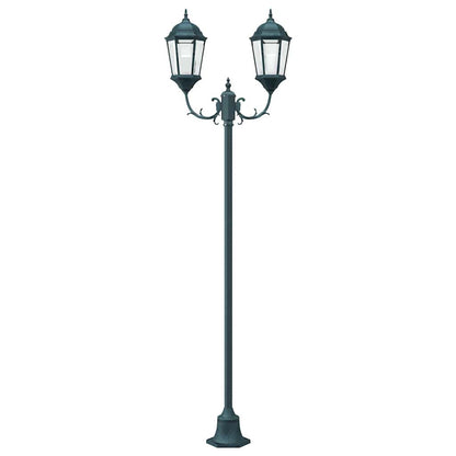 Garden Light Post Dark Green Aluminium and Glass