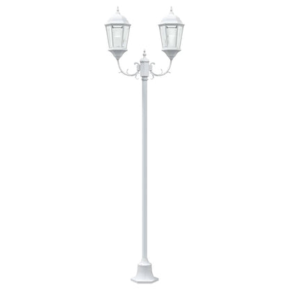 Garden Light Post White Aluminium and Glass