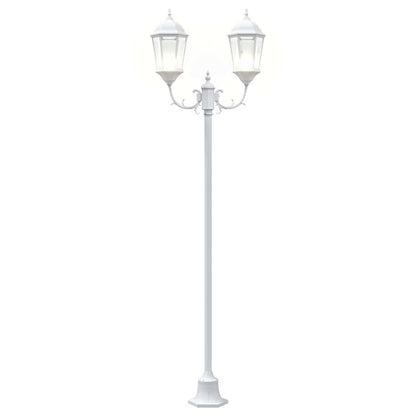 Garden Light Post White Aluminium and Glass
