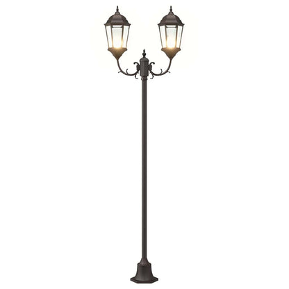 Garden Light Post Bronze Aluminium and Glass