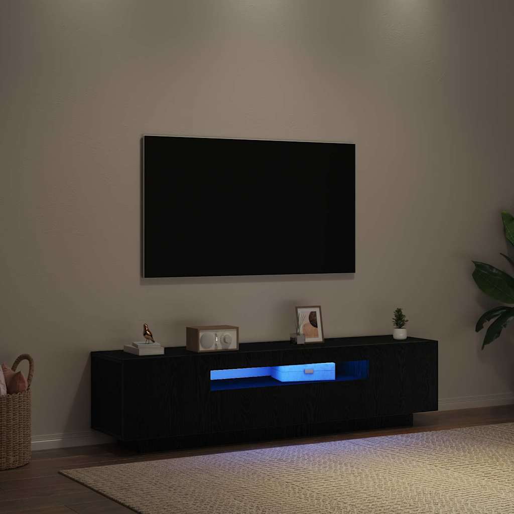 TV Cabinet Black 160 x 35 x 40 cm Engineered Wood