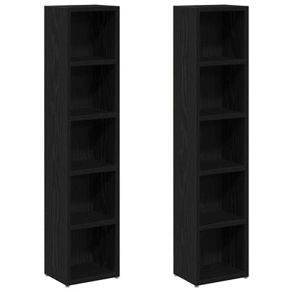 CD Cabinets 2 pcs Black Oak 21x16x93.5 cm Engineered Wood