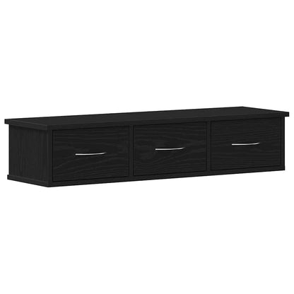Wall Cabinet Black Oak 88x26x18.5 cm Engineered Wood