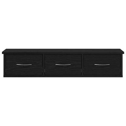 Wall Cabinet Black Oak 88x26x18.5 cm Engineered Wood