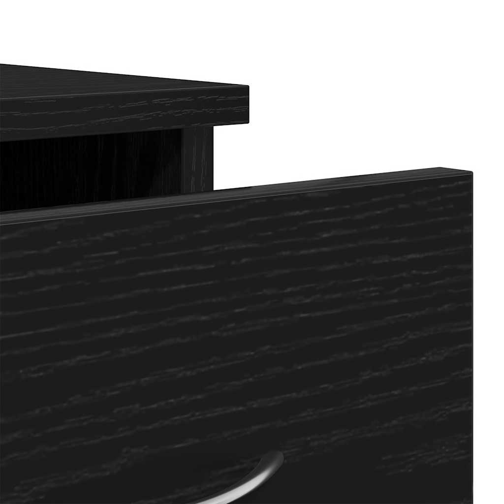 Wall Cabinet Black Oak 88x26x18.5 cm Engineered Wood