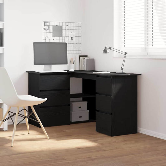 Corner Desk Black oak 145 x 100 x 76 cm Engineered wood
