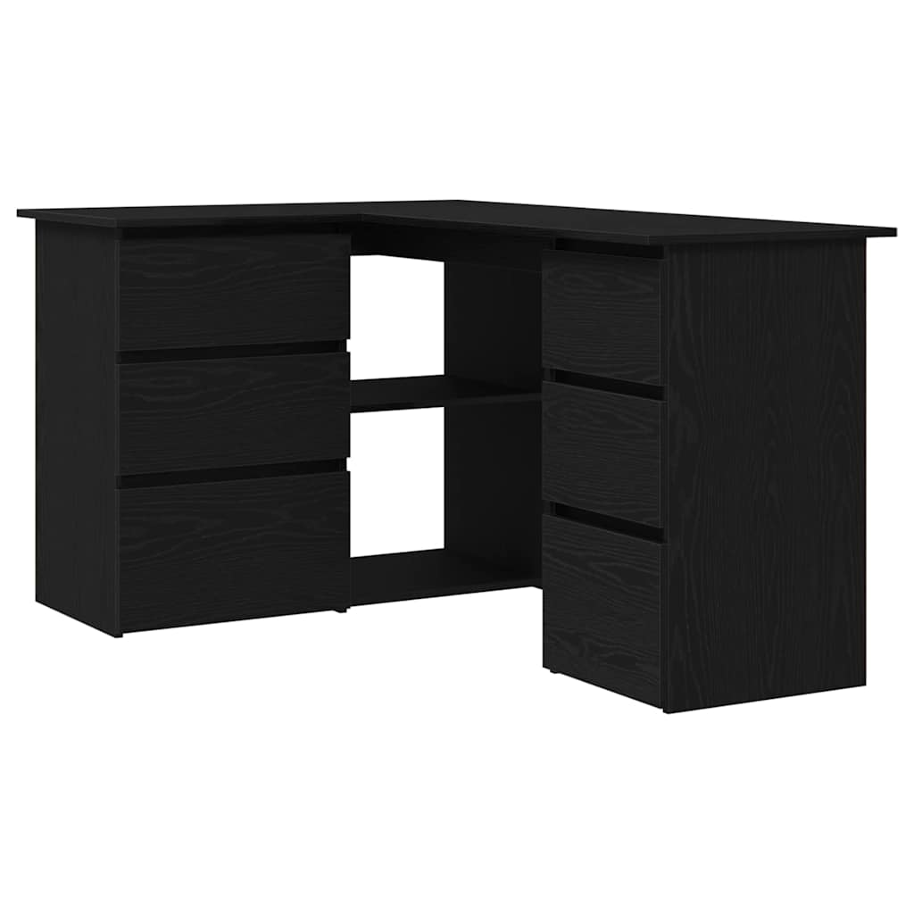 Corner Desk Black oak 145 x 100 x 76 cm Engineered wood