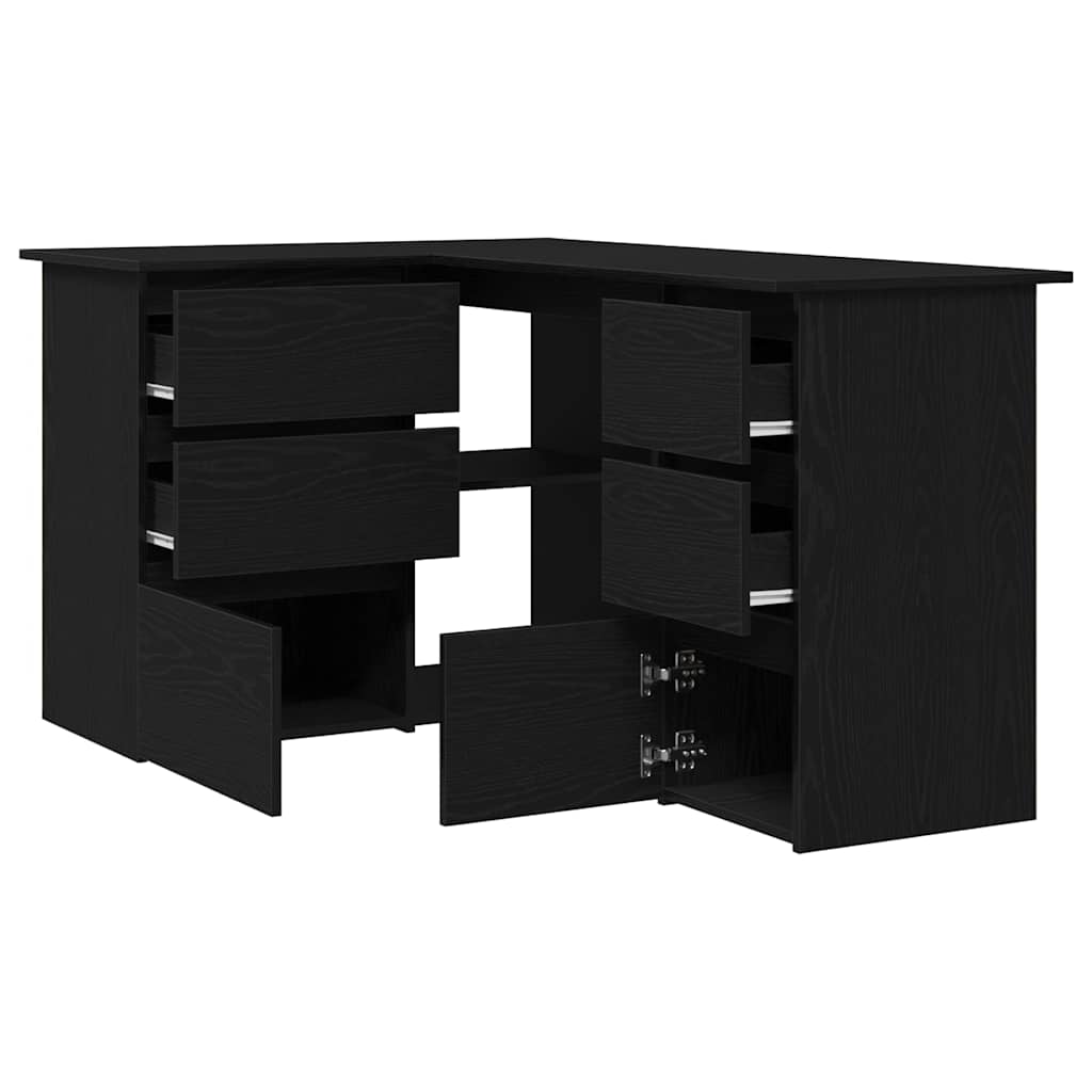 Corner Desk Black oak 145 x 100 x 76 cm Engineered wood