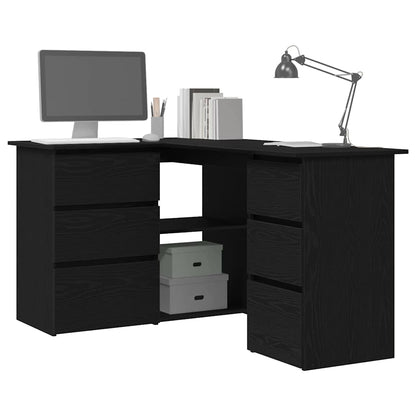 Corner Desk Black oak 145 x 100 x 76 cm Engineered wood